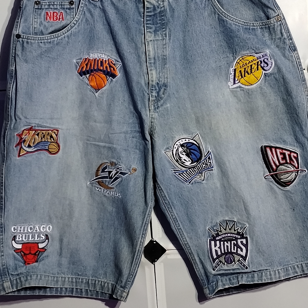 Mens UNK NBA Basketball patch jean shorts size 36